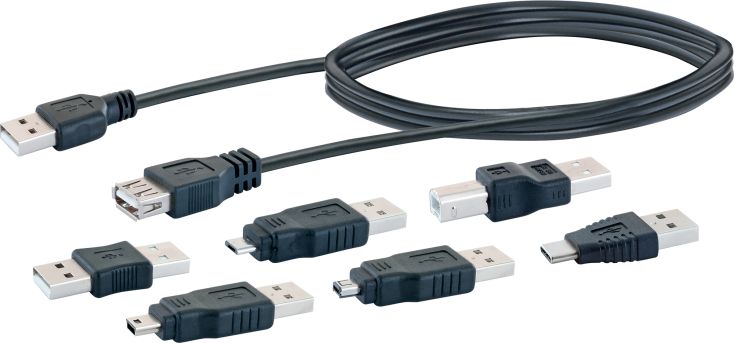 Schwaiger 7-delige USB 2.0 aansluitset