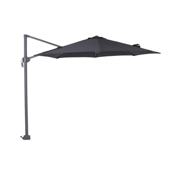 Garden Impressions Hawaii S donkergrijs zwart ronde zweefparasol