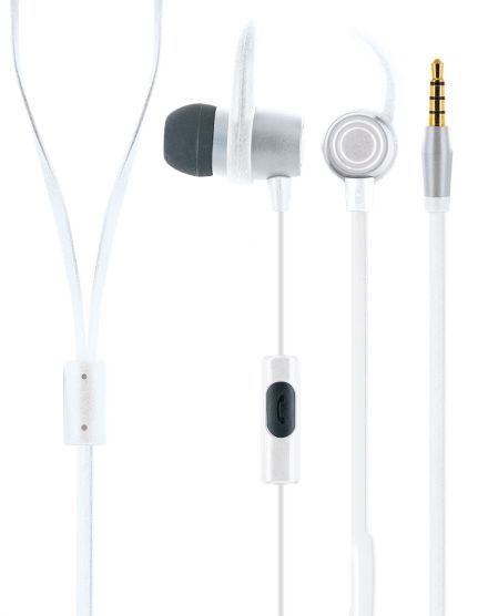 Schwaiger KH470W 512 witte in-ear hoofdtelefoon met slimkabel