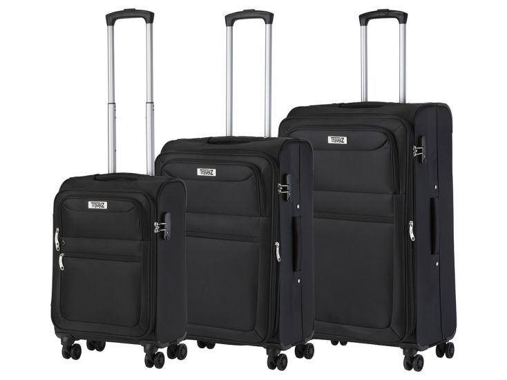 TravelZ Softspinner 3-delige TSA kofferset - Black