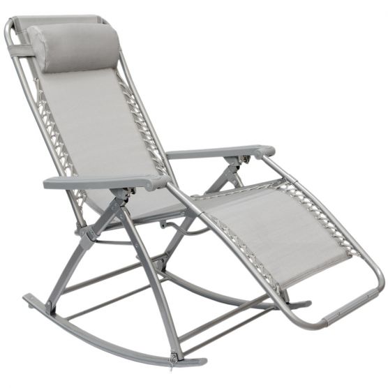 AMANKA 170 x 70 grijs schommelstoel relaxstoel