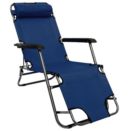 AMANKA 155 x 60 donkerblauw verstelbare relaxstoel