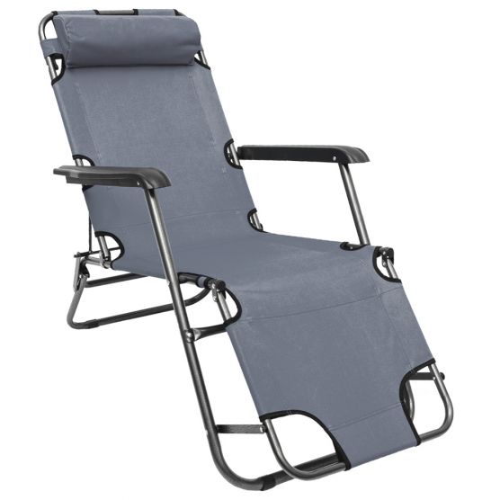 AMANKA 155 x 60 grijs verstelbare relaxstoel