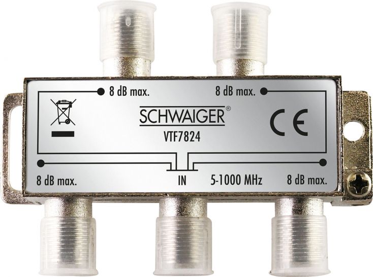 Schwaiger VTF7824 4-weg 8 dB kabelverdeler