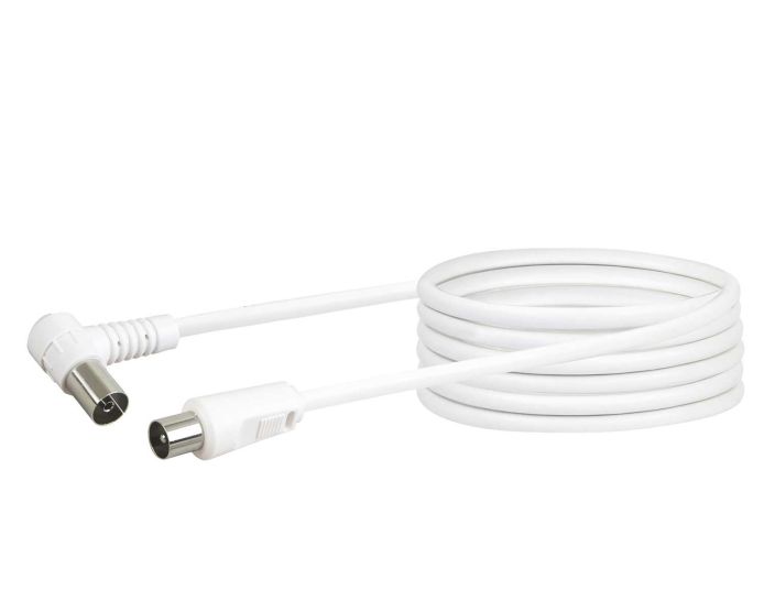 Schwaiger KVKW100S 10 meter witte haakse antennekabel
