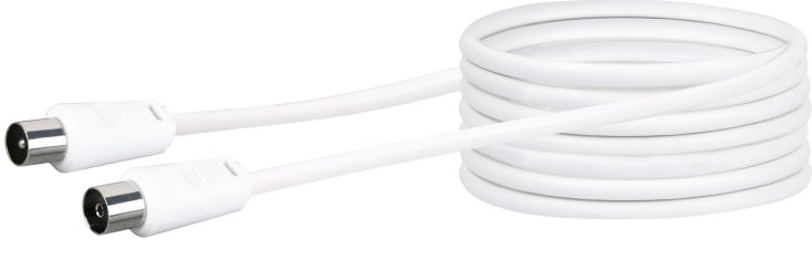 Schwaiger KVK75 7,5 meter IEC witte antenne aansluitkabel