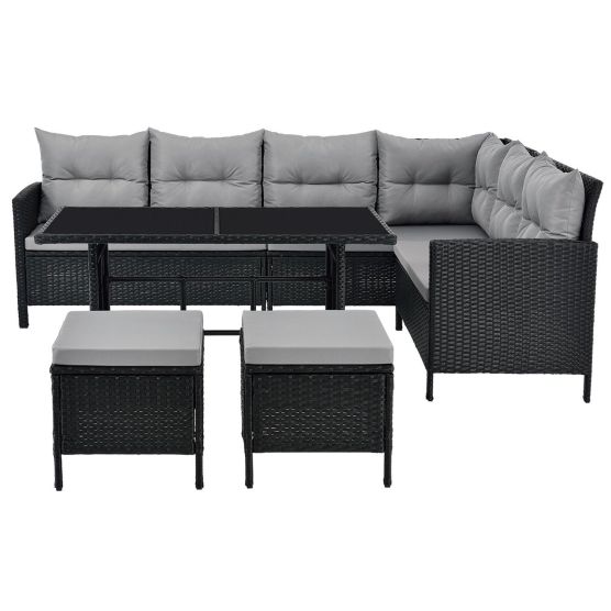 Manacor polyrotan zwarte loungeset