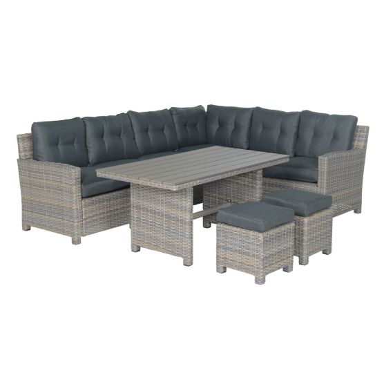 Garden Impressions Alaska 5-delige vintage willow R lounge dining set