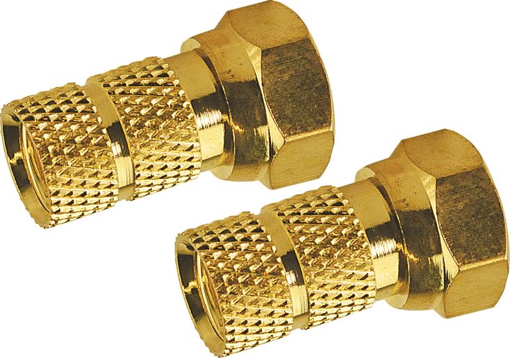 Schwaiger 6,5mm set van 2 vergulde F-connectors