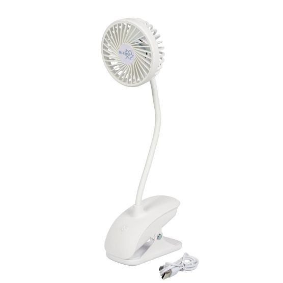 Bo-Camp Flex witte tafelventilator met klem