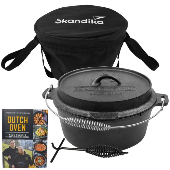 Skandika Dutch Oven Flame Master zonder pootjes 5,1 liter complete set