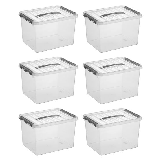 Sunware Q-line 22 liter set van 6 opbergboxen