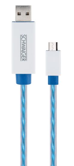 Schwaiger 0,8 meter lichtgevend micro-USB sync en oplaadkabel