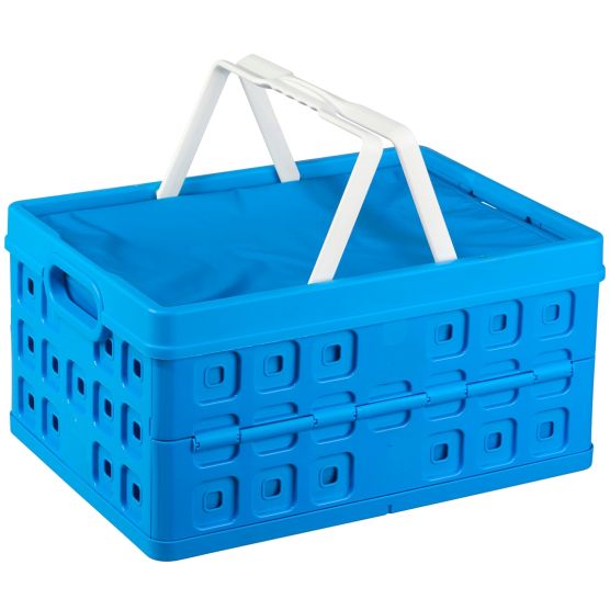 Sunware Square 32 liter vouwkrat met handgreep en koeltas - Blue