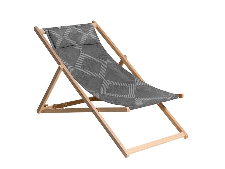 Madison Demi Grey 120x55 Houten Strandstoel