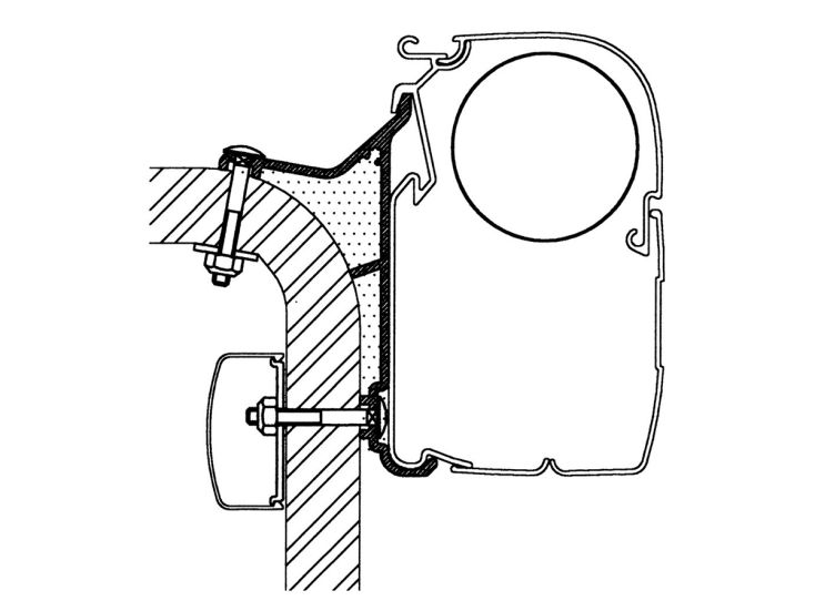 Thule Omnistor adapter Hymer B2 Klasse serie 5 4,50m