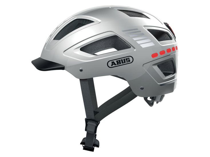 Abus Hyban 2.0 Signal Silver LED fietshelm