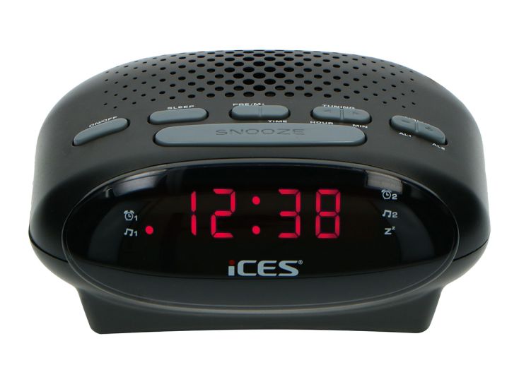 Ices ICR-210 FM wekkerradio - Black