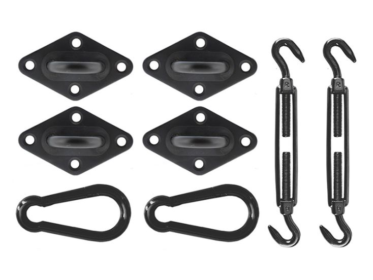 Livn vierkant schaduwdoek RVS bevestigingsmateriaal - Black