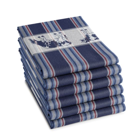 DDDDD Friesian 60 x 65 cm set van 6 theedoeken - Blue
