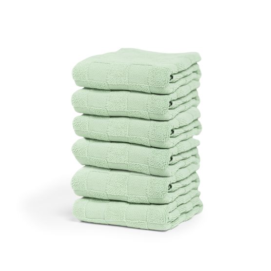 Cinderella Checkmaid 50 x 55 cm set van 6 keukendoeken - Green