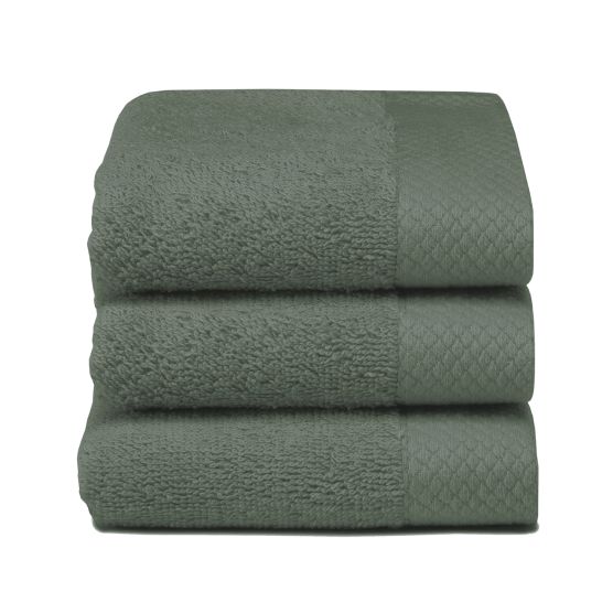 Seahorse Pure 30 x 50 cm set van 3 gastendoekjes - Dark Green
