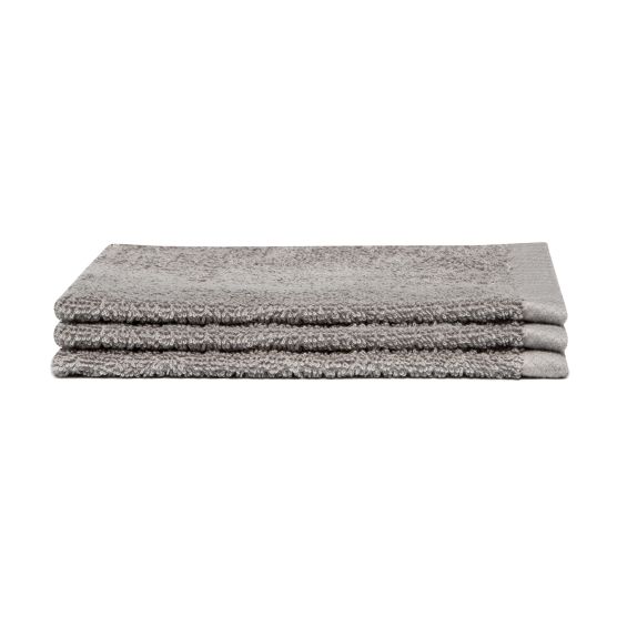 Seahorse Pure 16 x 21 cm set van 3 washandjes - Silver