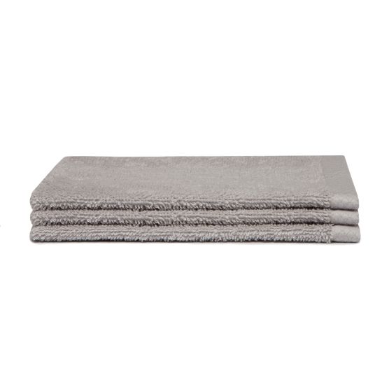 Seahorse Pure 16 x 21 cm set van 3 washandjes - Light Grey
