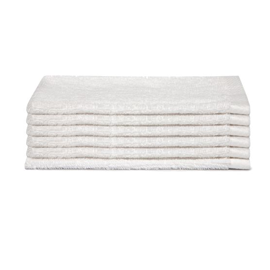 Seahorse Pure 16 x 21 cm set van 6 washandjes - White