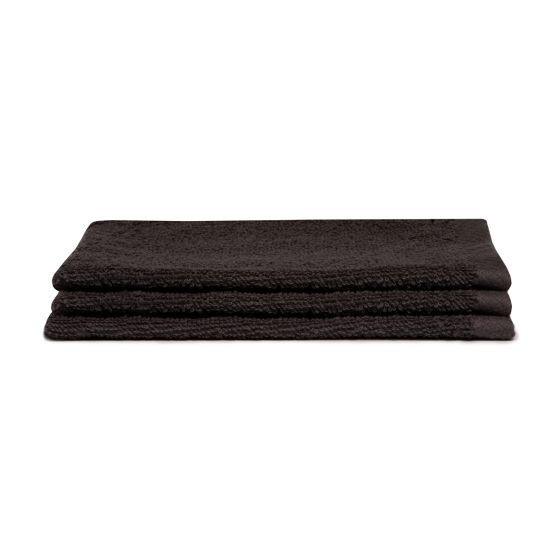 Seahorse Pure 16 x 21 cm set van 3 washandjes - Dark Brown