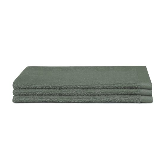 Seahorse Pure 16 x 21 cm set van 3 washandjes - Dark Green