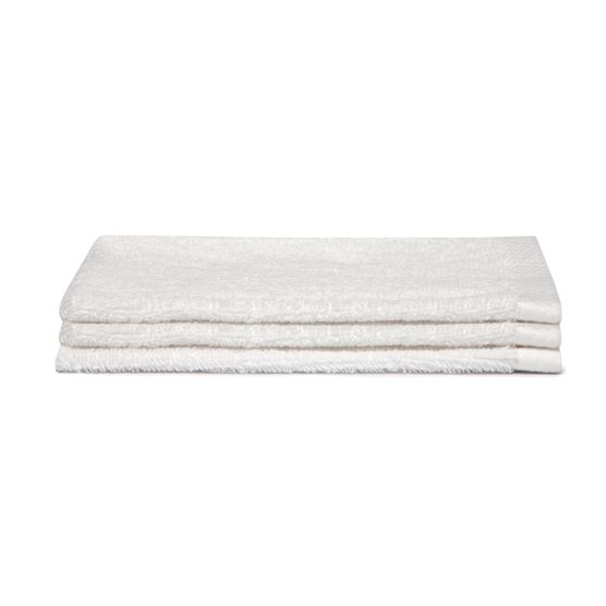 Seahorse Pure 16 x 21 cm set van 3 washandjes - White