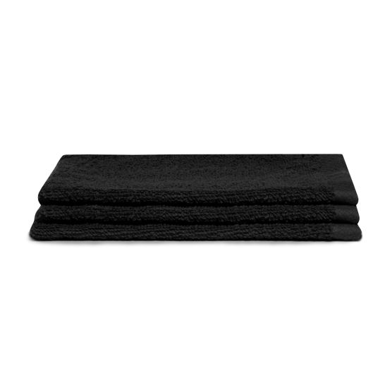 Seahorse Pure 16 x 21 cm set van 3 washandjes - Black