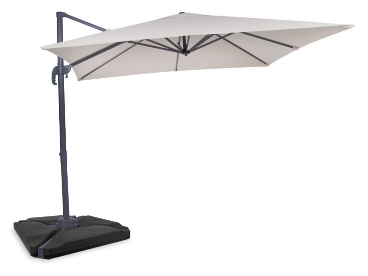 Vonroc Premium Pisogne 300 zweefparasol met 4 tegels - Beige