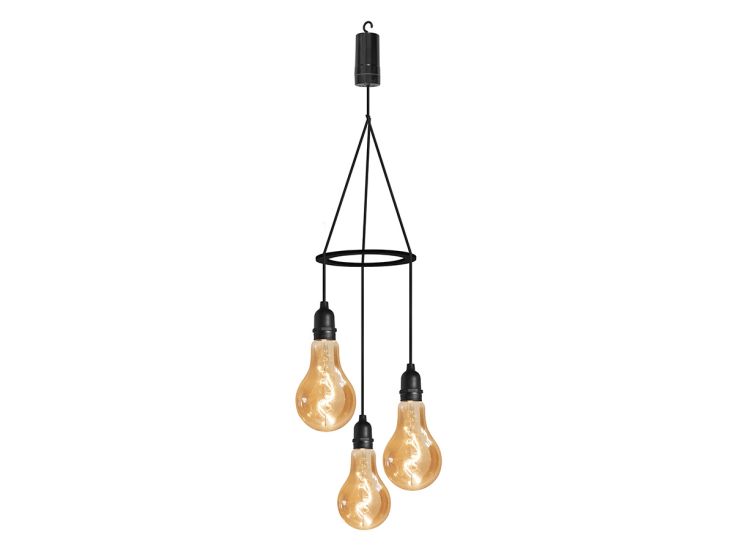 Luxform Flow 3-lichts batterij tuin hanglamp