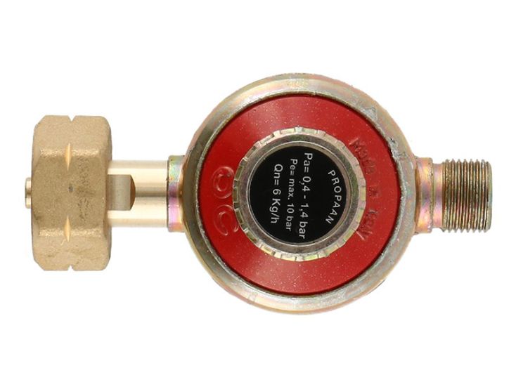 Gimeg  0,4-1,4 bar 3/8" links instelbare DIN gasdrukregelaar