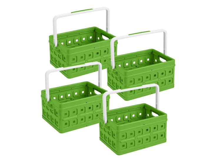 Sunware Square 24 liter set van 4 vouwkratten met handgreep