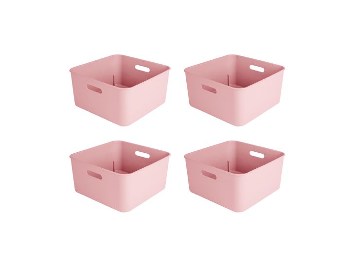 Sunware Sigma home 12,5 liter Pink cube box - Set van 4
