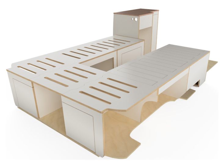 Camper Meubilair T5/T6 L1 rondzit meubel
