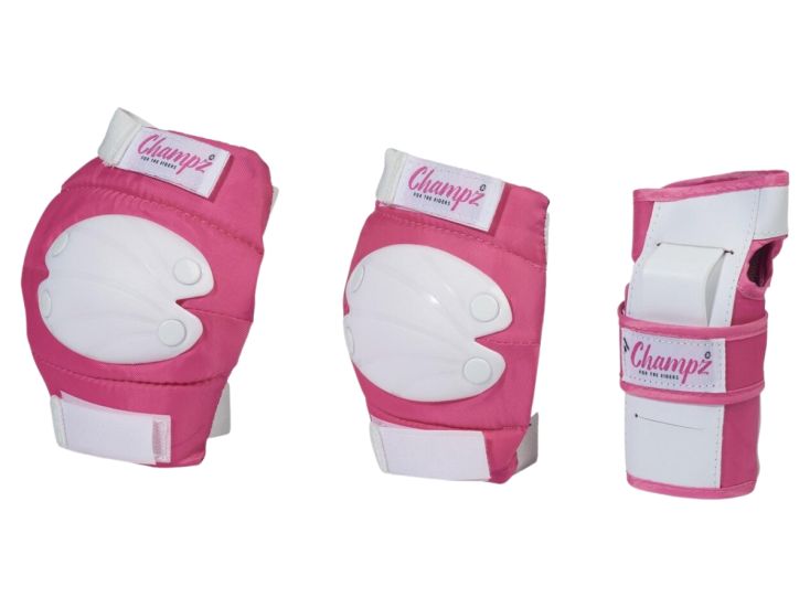 Champz Skate Bescherming Set voor Kinderen Roze/Wit