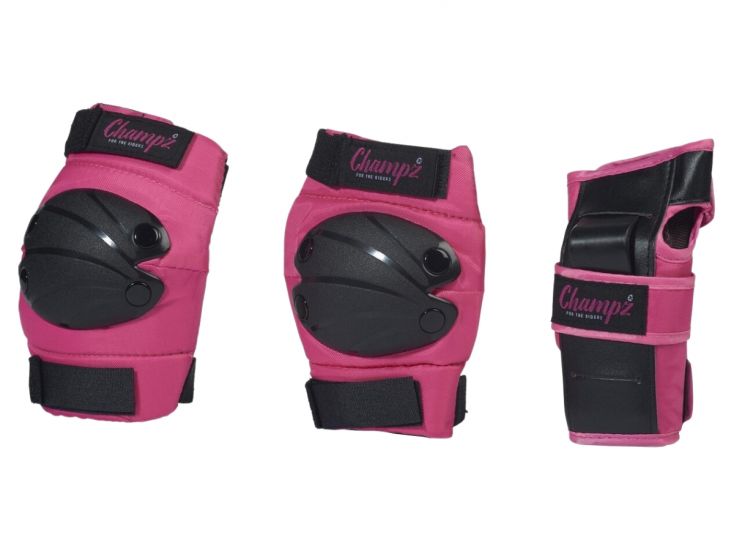 Champz Skate Bescherming Set voor Kinderen Roze/Zwart