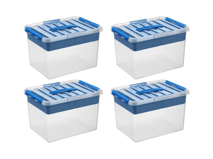 Sunware Q-line 22 liter set van 4 opbergbox met inzet