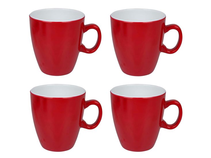 Bo-Camp Two-Tone set van 4 melamine mokken - Red