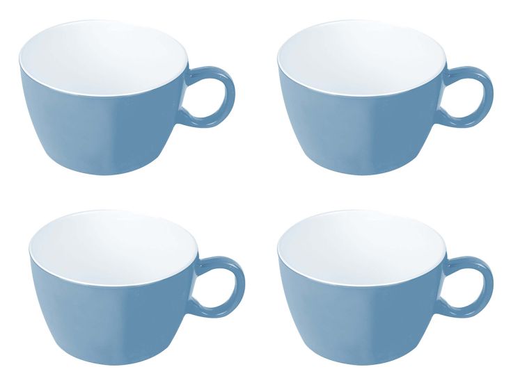 Bo-Camp Two-Tone Set van 4 melamine soepkommen - Blue
