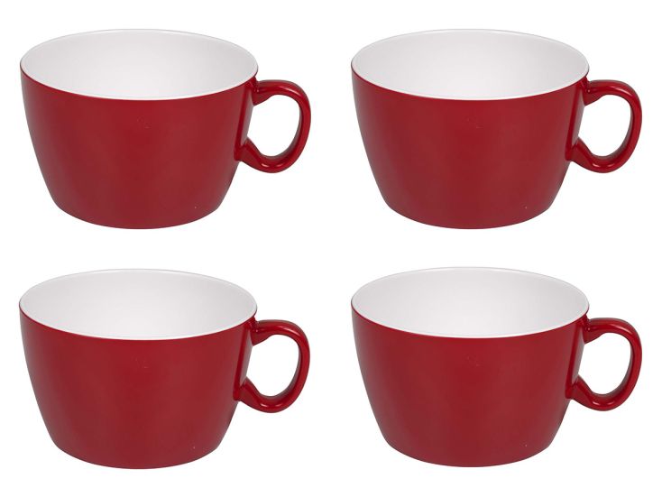 Bo-Camp Two-Tone Set van 4 melamine soepkommen - Red
