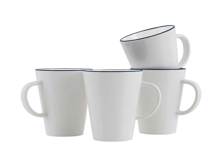 Gimex Linea Line 350 ml set van 4 mokken - Blue