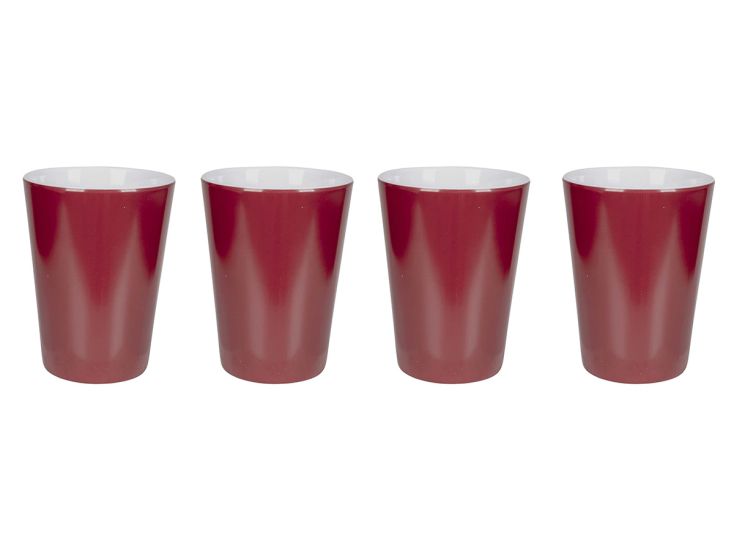 Bo-Camp Two-Tone set van 4 melamine bekers - Red