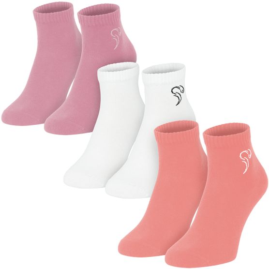 Black Snake 3-Pack Pink Pure Comfort Quarter Sneakersokken