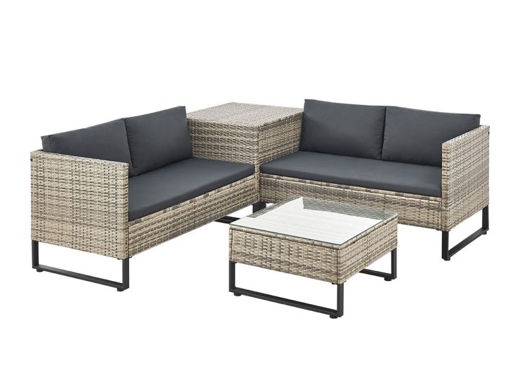 Juskys Santorini Polyrotan Modulair Loungeset - Grey