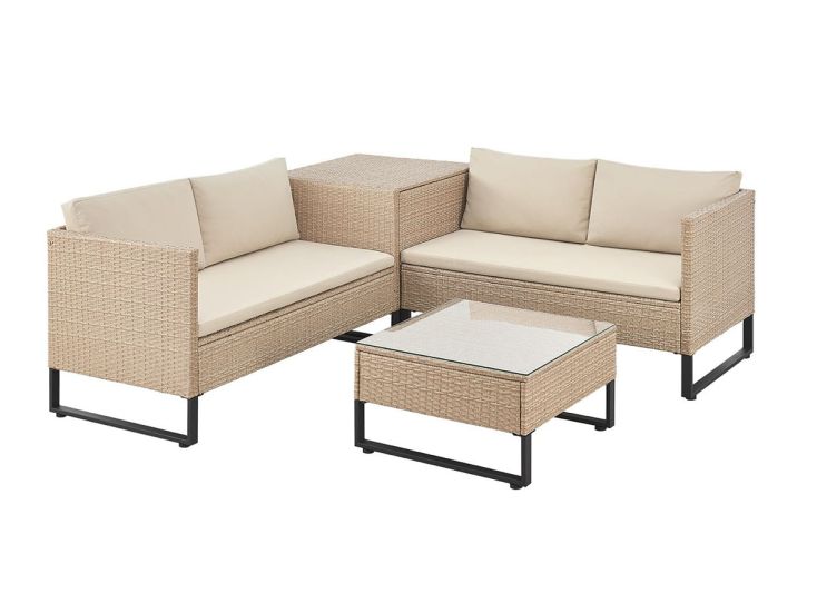 Juskys Santorini Polyrotan Modulair Loungeset - Beige